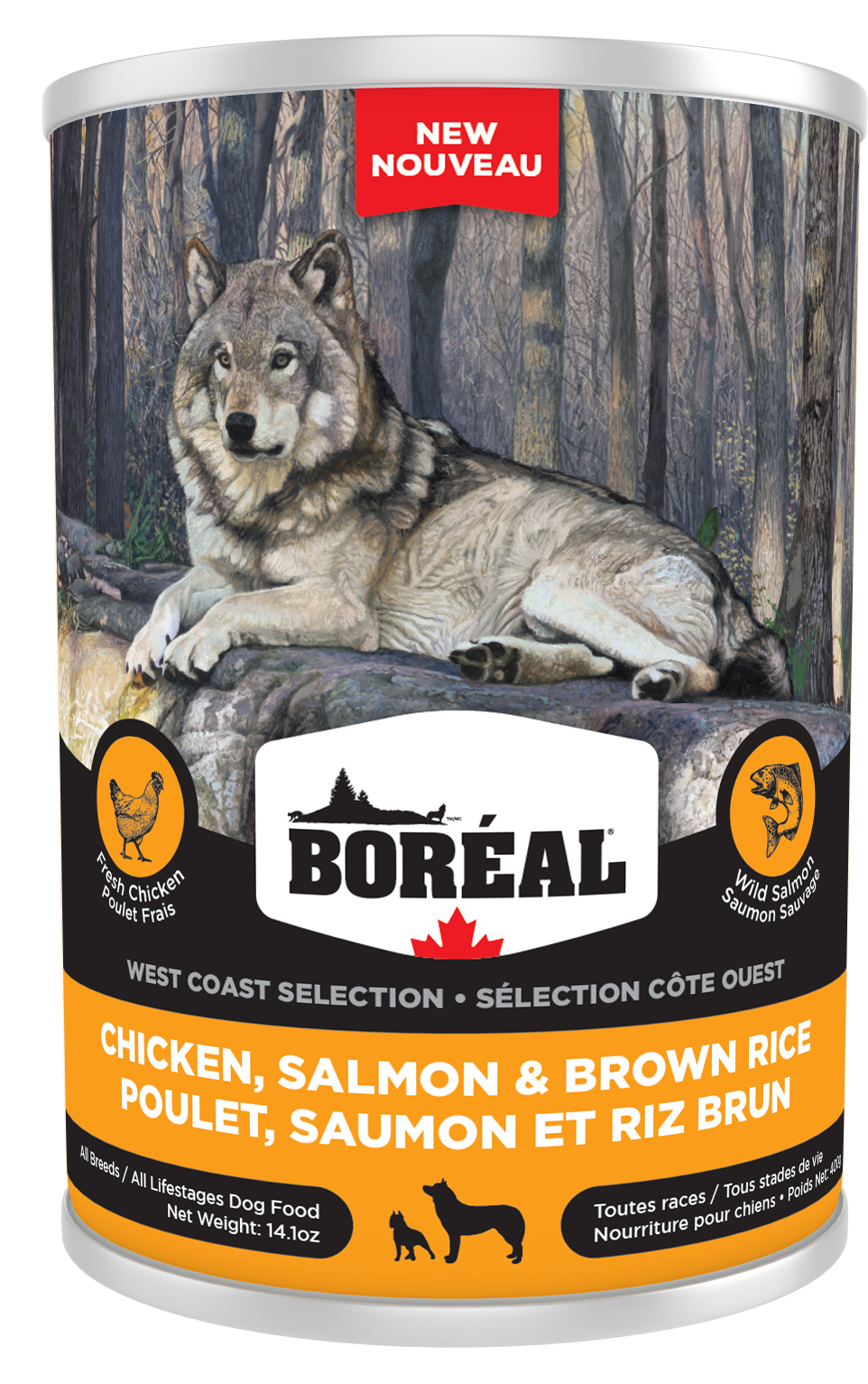 Boréal West Coast Selection Dog -  Chicken, Salmon & Brown Rice 